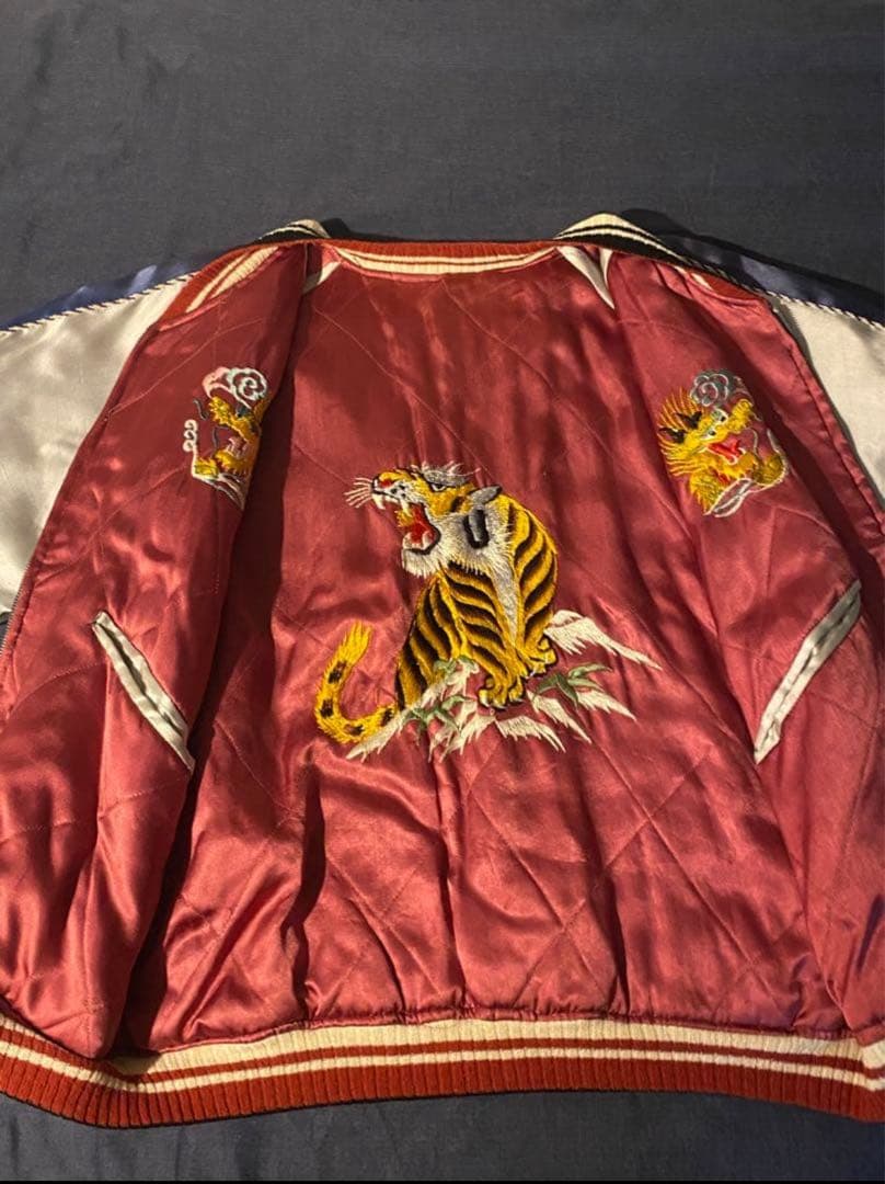 50s スカジャン　ベトジャン　スーベニアジャケット　サテン　ビックサイズ