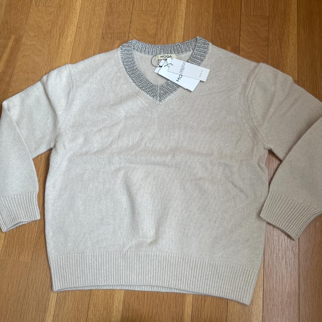 MOGA　タグ付き　ラクーンラメVネックニット