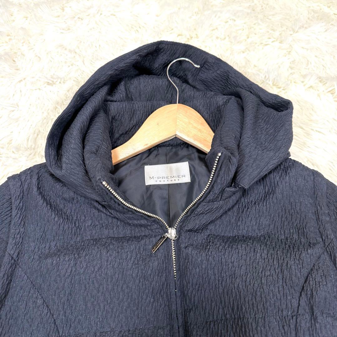 美品 4way エムプルミエ クチュール ショートダウンコート　ネイビー 高級