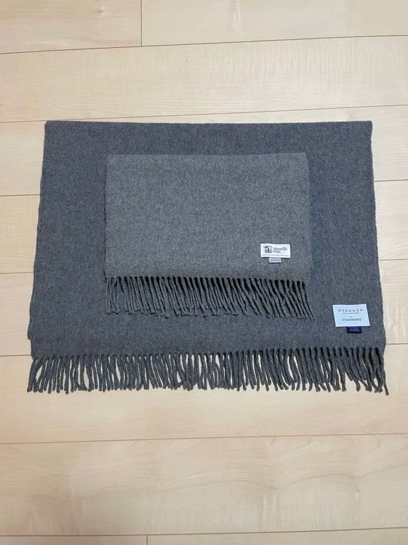 ジョンストンズ&ベグアンドコー　マフラー　ストール　大判　カシミヤ　アンゴラ