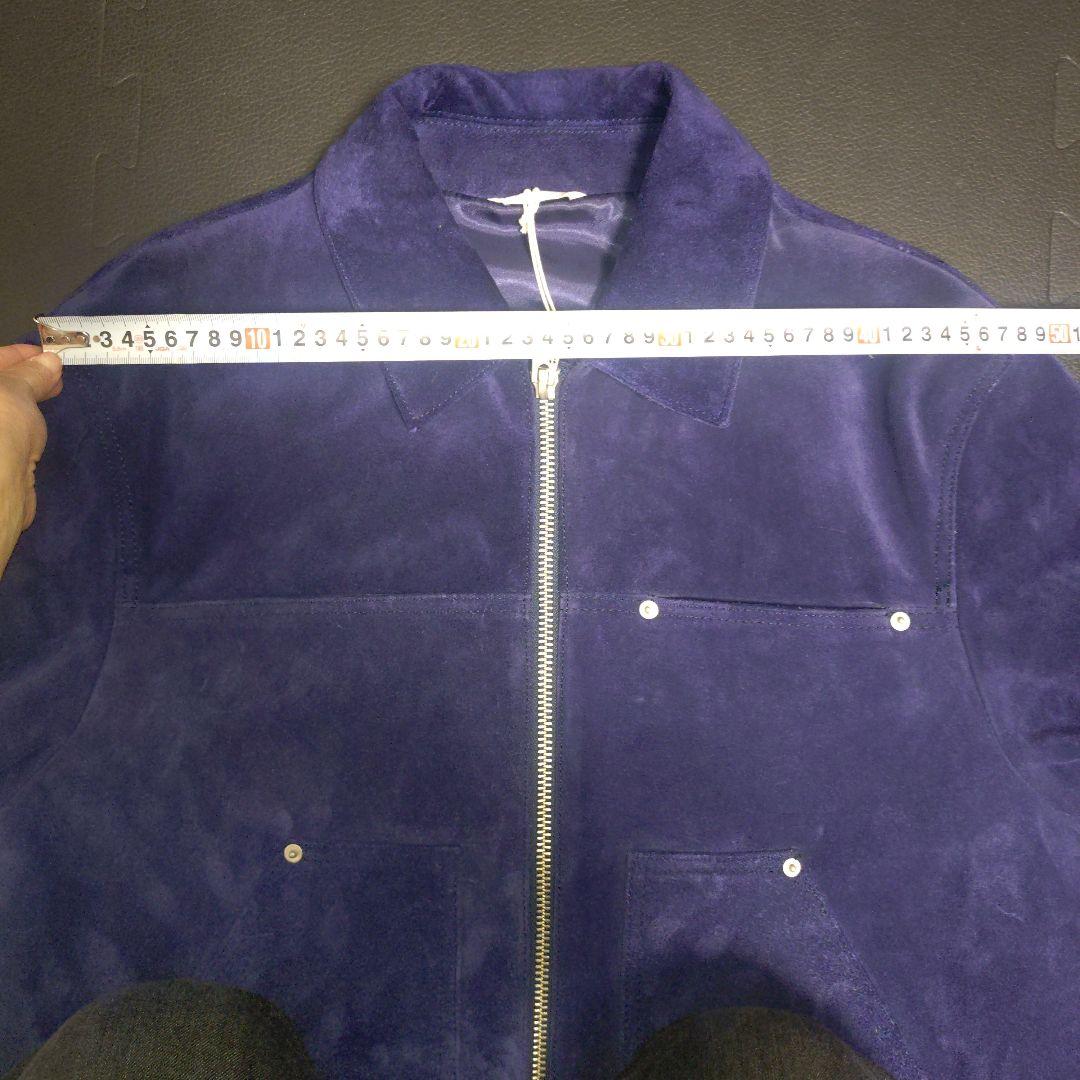 未使用 ZARA 本革 スプリットスエードレザージャケット ネイビーブルー М