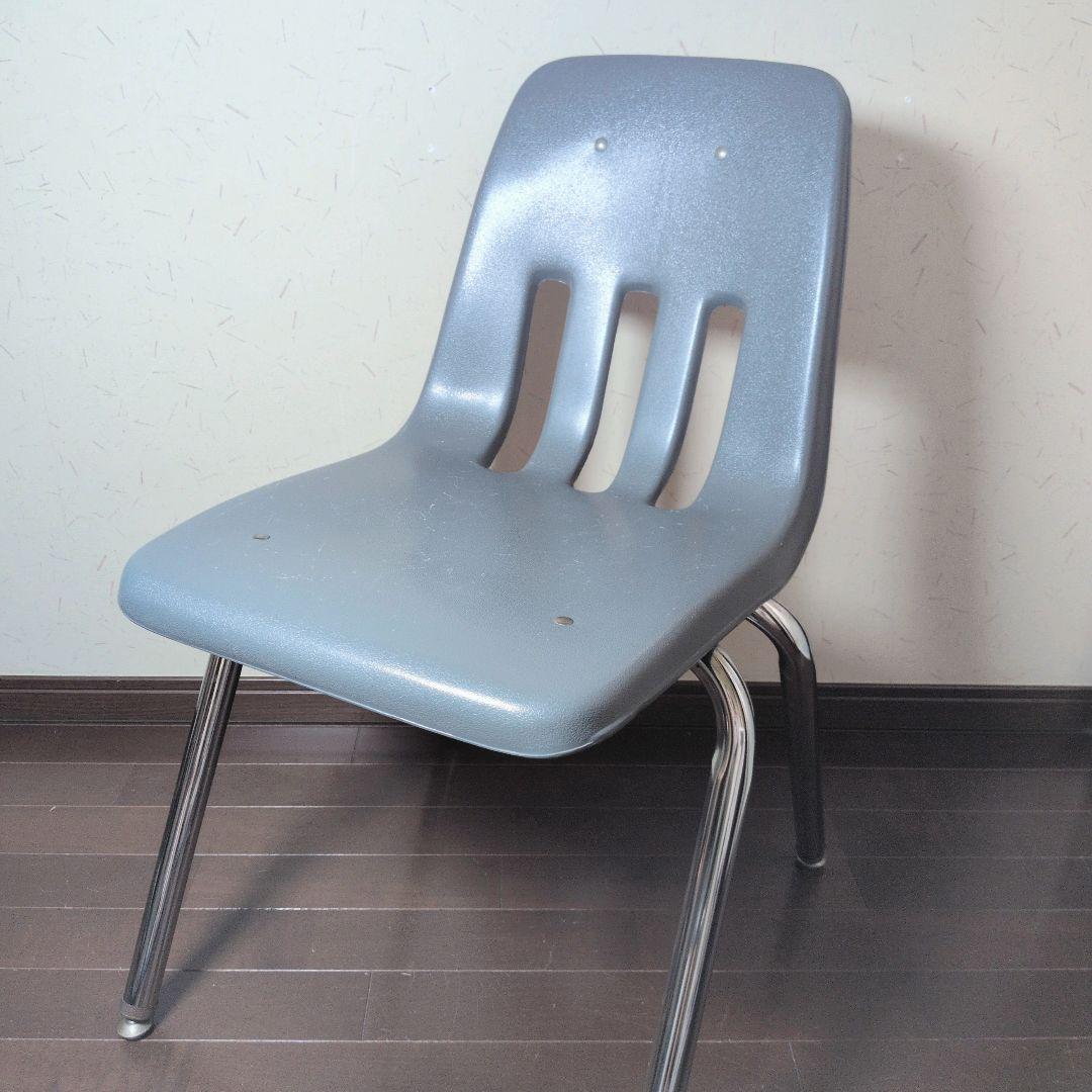 【希少】VIRCO ヴィンテージ スタッキングチェア USA製 グレー