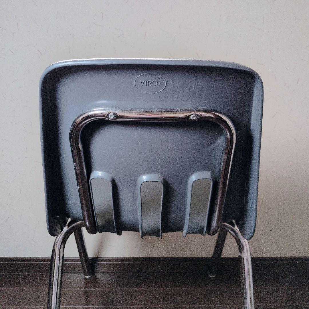 【希少】VIRCO ヴィンテージ スタッキングチェア USA製 グレー