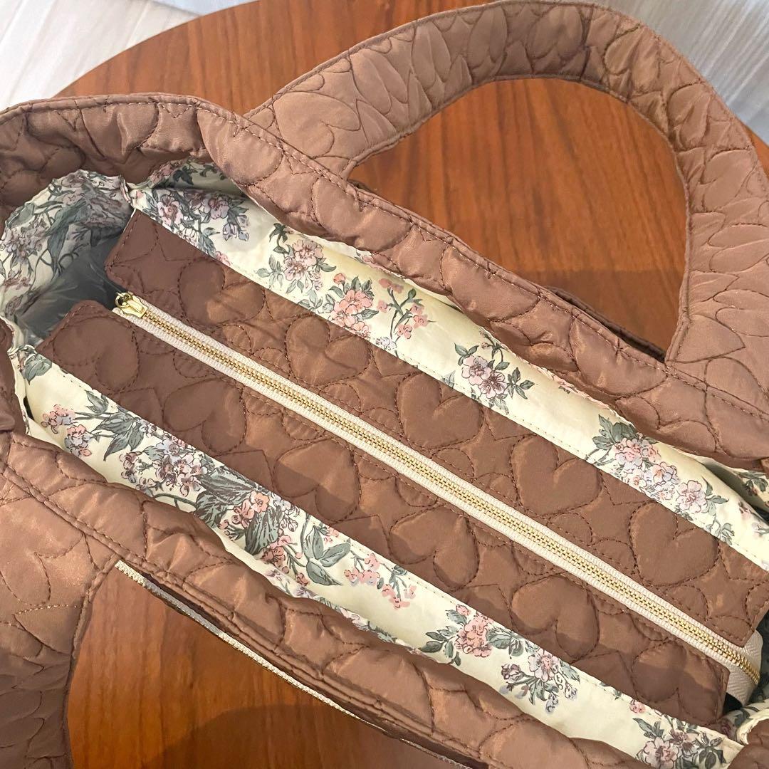 はるちゃん★☆　7つのポケットバッグ　ブラウン　刺繍ヌビトート