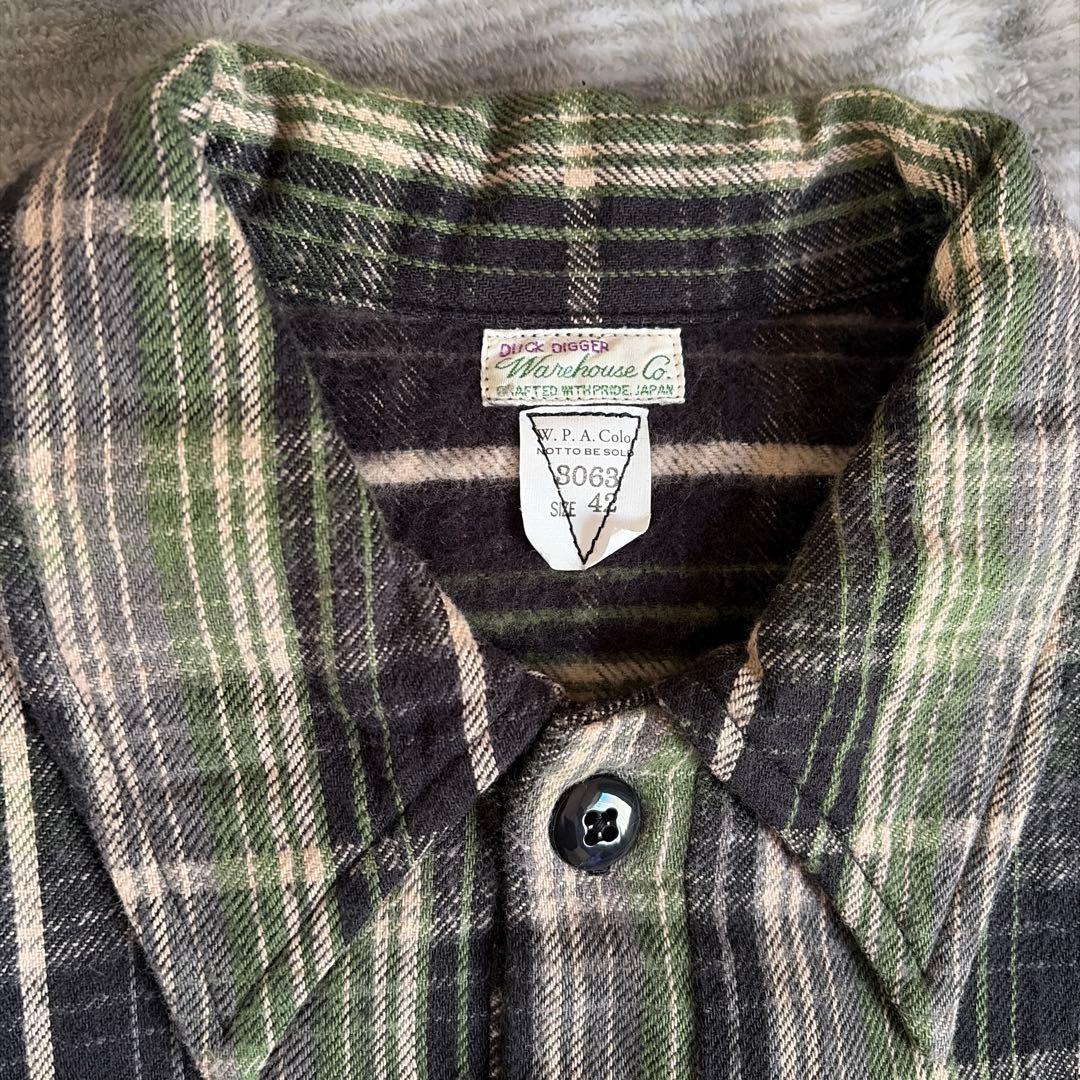 ウエアハウス 30周年 フランネルプルオーバーシャツ サイズ42