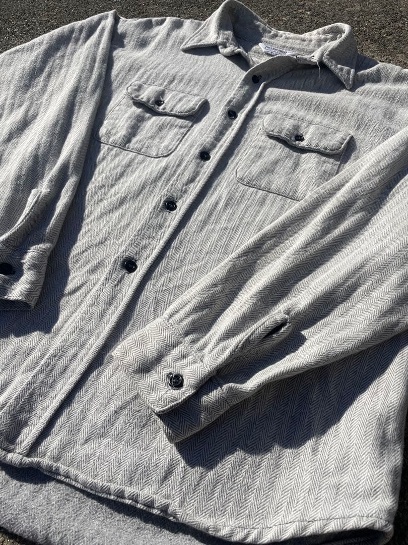 【希少】80s FIVEBROTHER ネルシャツ ヘリンボーン USA製