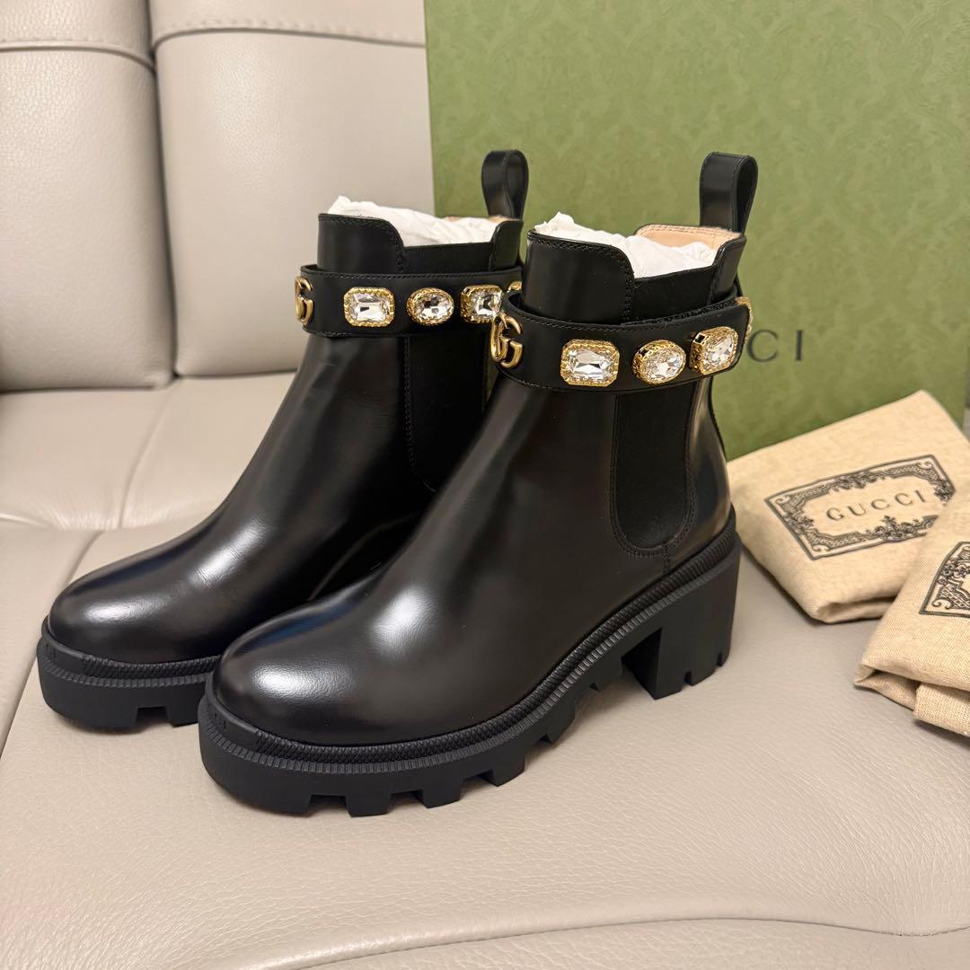 【新品未使用】GUCCI ブラック サイドゴアブーツ