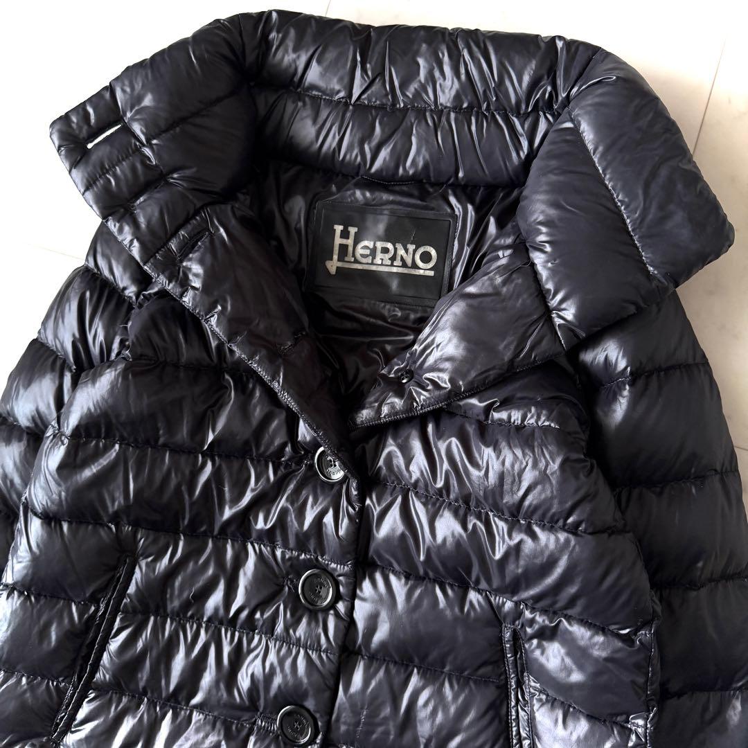 人気 ヘルノ HERNO ボトルネックダウンコート ブラック