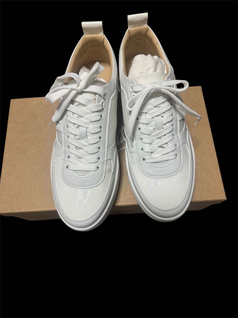 ホワイト レザー メッシュ スニーカー