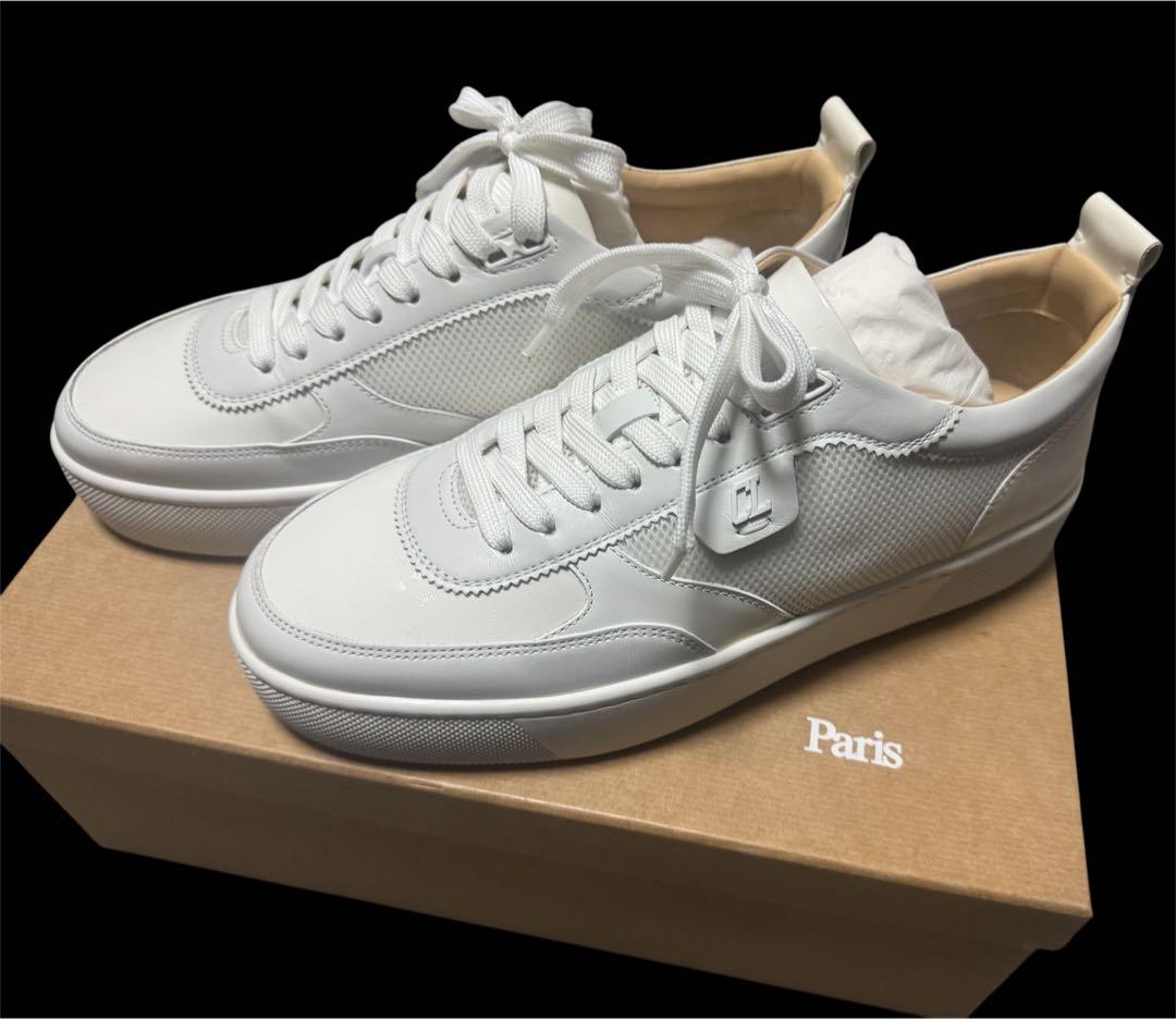 ホワイト レザー メッシュ スニーカー