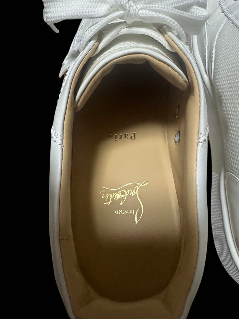 ホワイト レザー メッシュ スニーカー