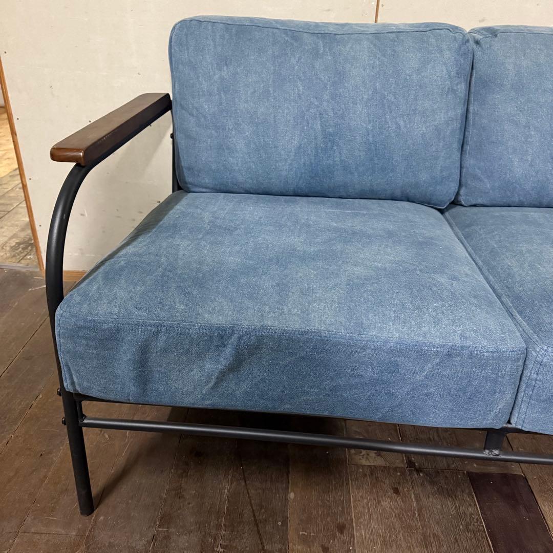 【35】　ナフコ　2Pソファ　Nロマン2P　デニムBL 2人掛けソファ