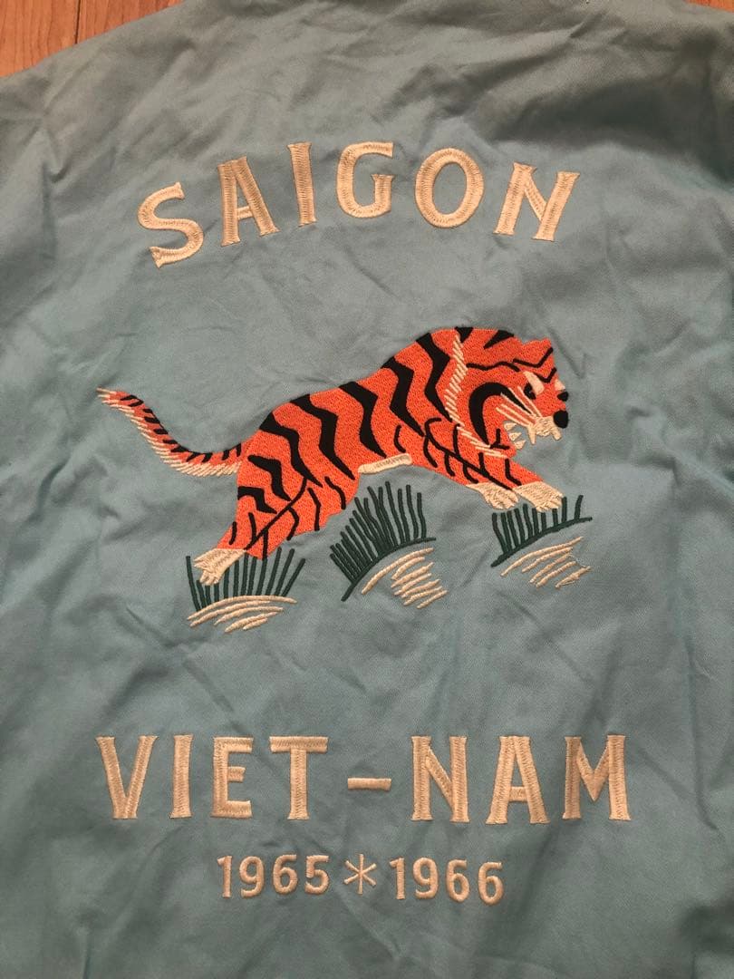 美品！HOUSTON コットンベトナムジャケット 虎／ベトジャン 刺繍スーベニア