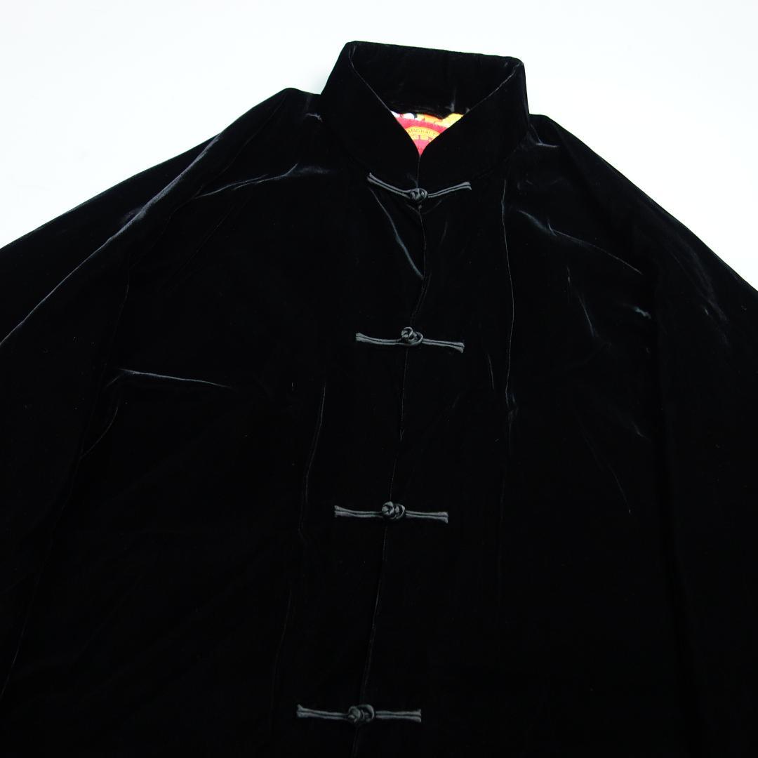 ブ*ー様 6741美品 シャンハイタン ベロア 裏地総柄 チャイナジャケット L