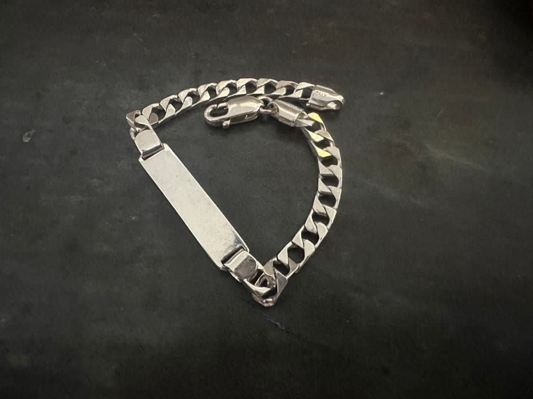 希少　ヴィンテージ　イタリア　シルバー　925 ブレスレット　ID アンティーク