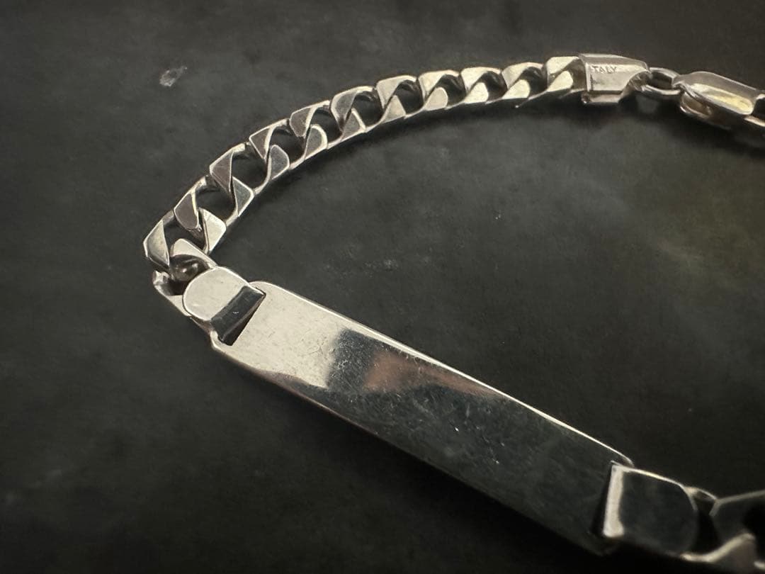 希少　ヴィンテージ　イタリア　シルバー　925 ブレスレット　ID アンティーク