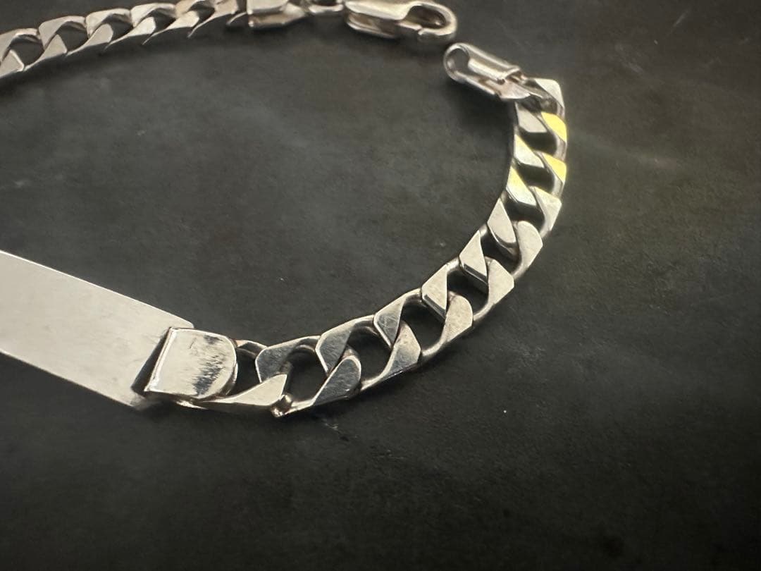 希少　ヴィンテージ　イタリア　シルバー　925 ブレスレット　ID アンティーク