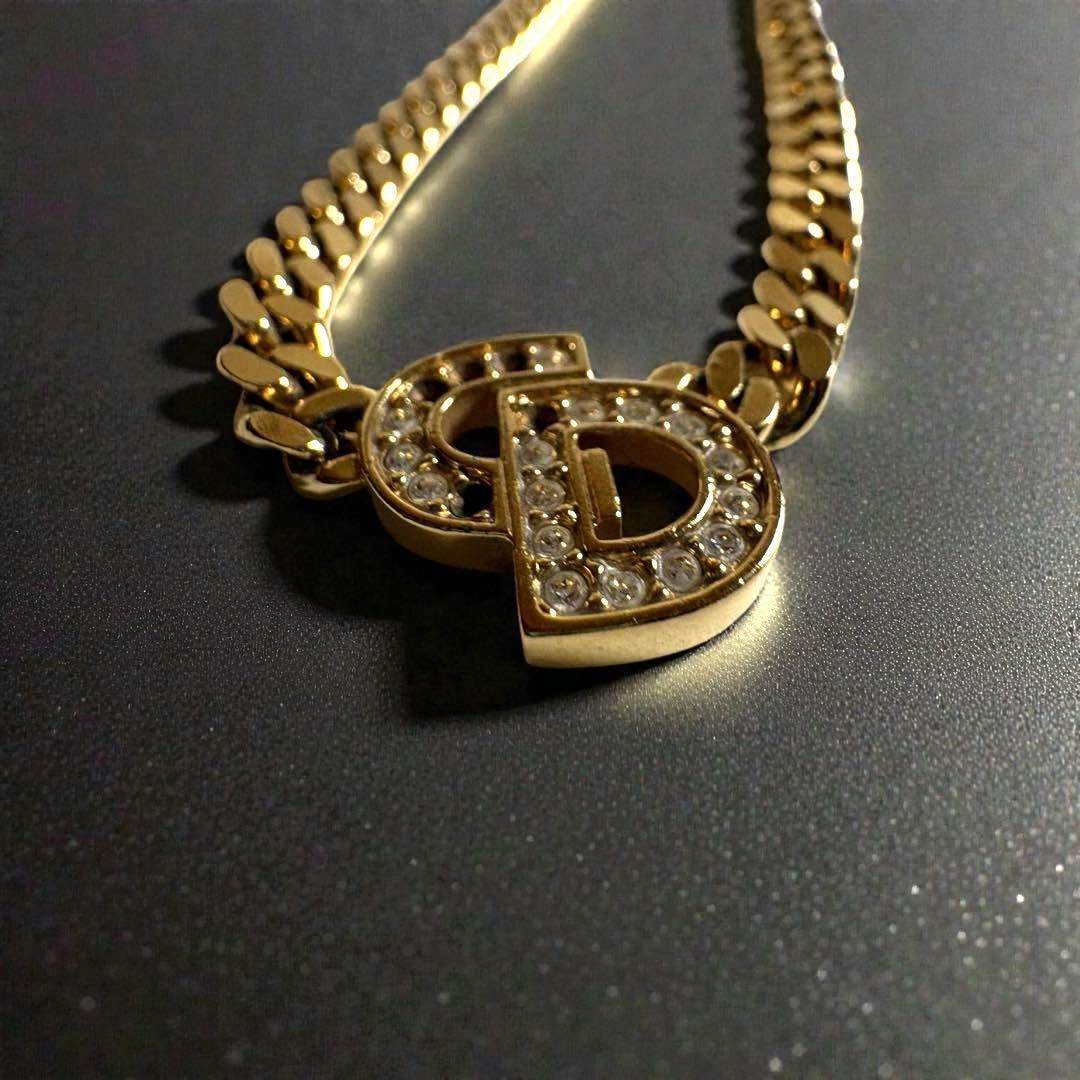 【希少】　Dior ネックレス 喜平　チェーン　ラインストーン CDロゴ
