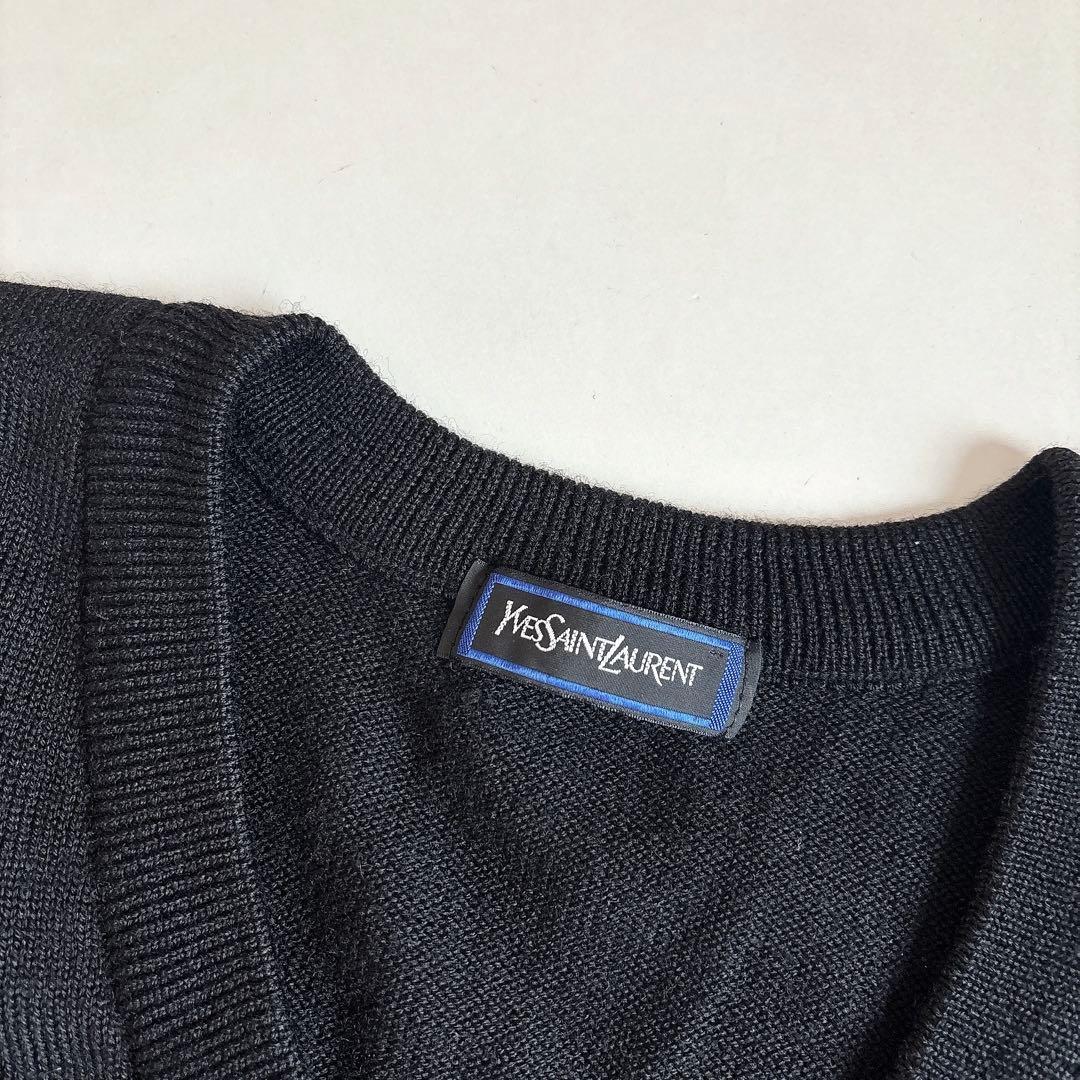 ヴィンテージ 当時物 YSL イヴサンローラン Vネック ニットプルオーバー
