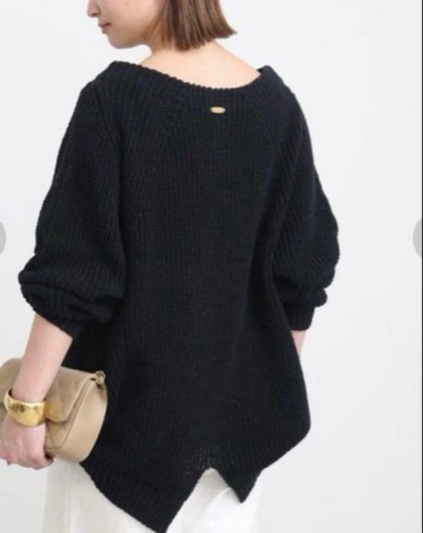 MUSE ドゥーズィエムクラス Lily Linen アゼプルオーバー　黒