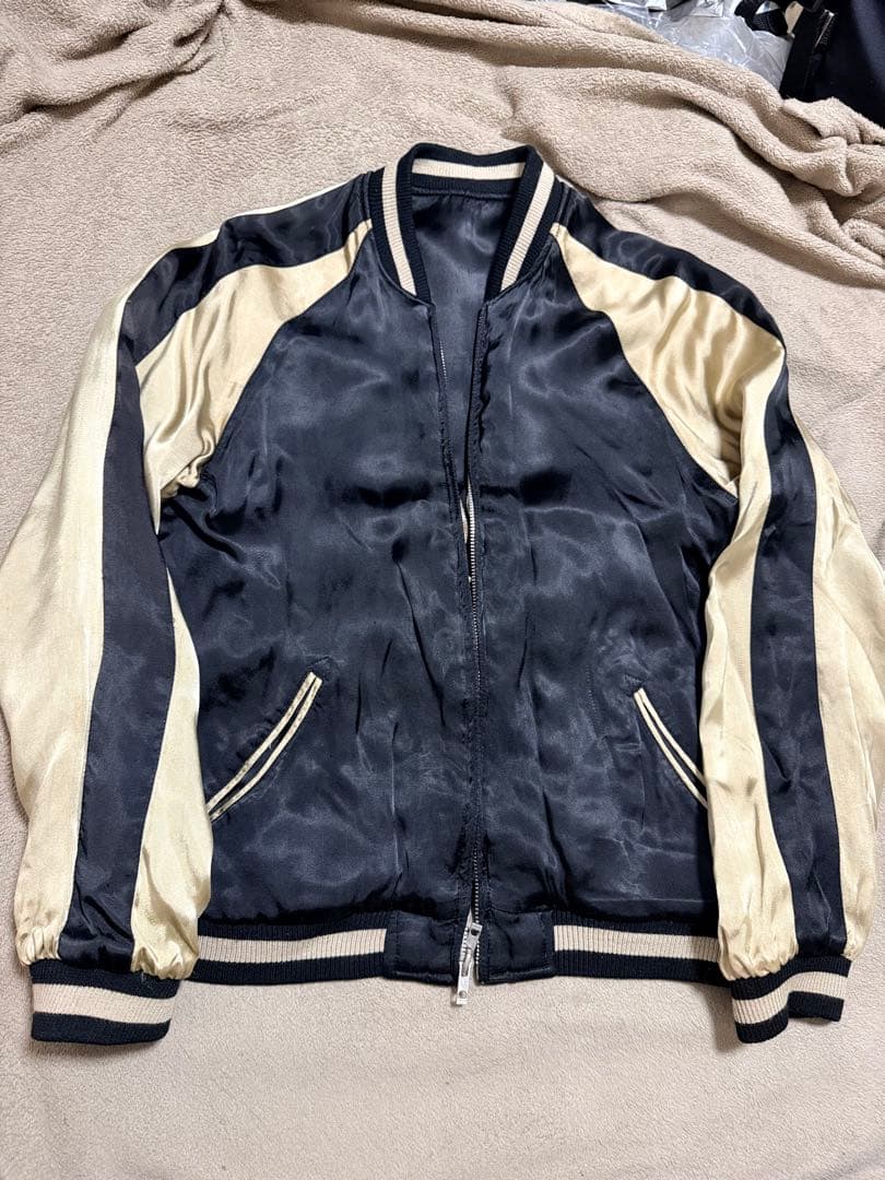 美品 ２面用 JUNK STAR スカル 火 日本限定スカジャン vintage