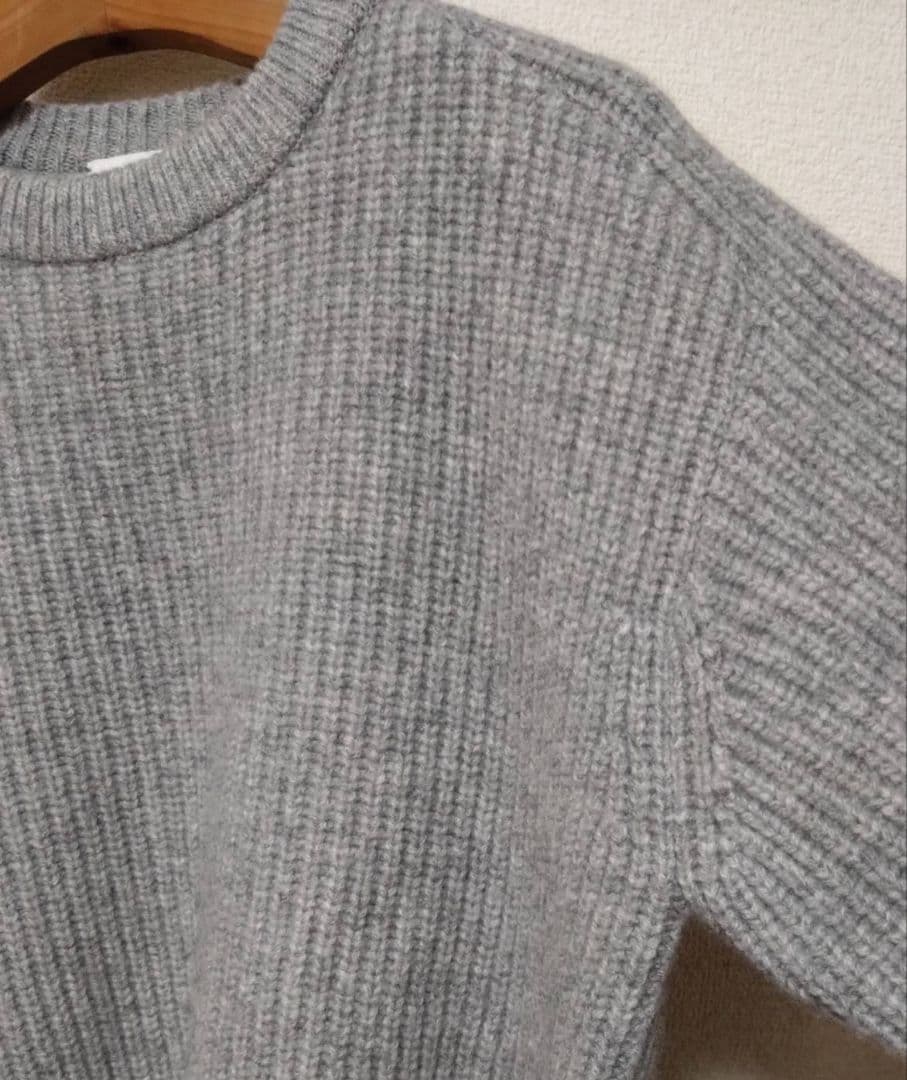 美品ATON 24AW WOOL CASHMERE SILK クルーネック 02