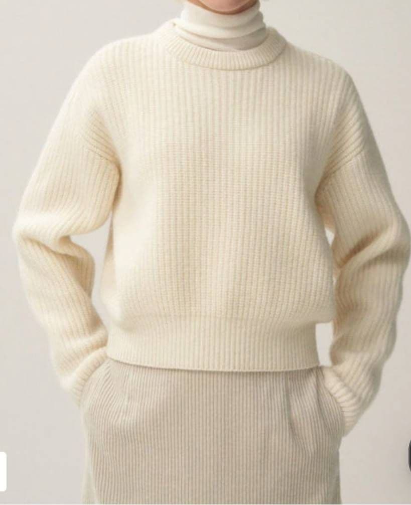 美品ATON 24AW WOOL CASHMERE SILK クルーネック 02