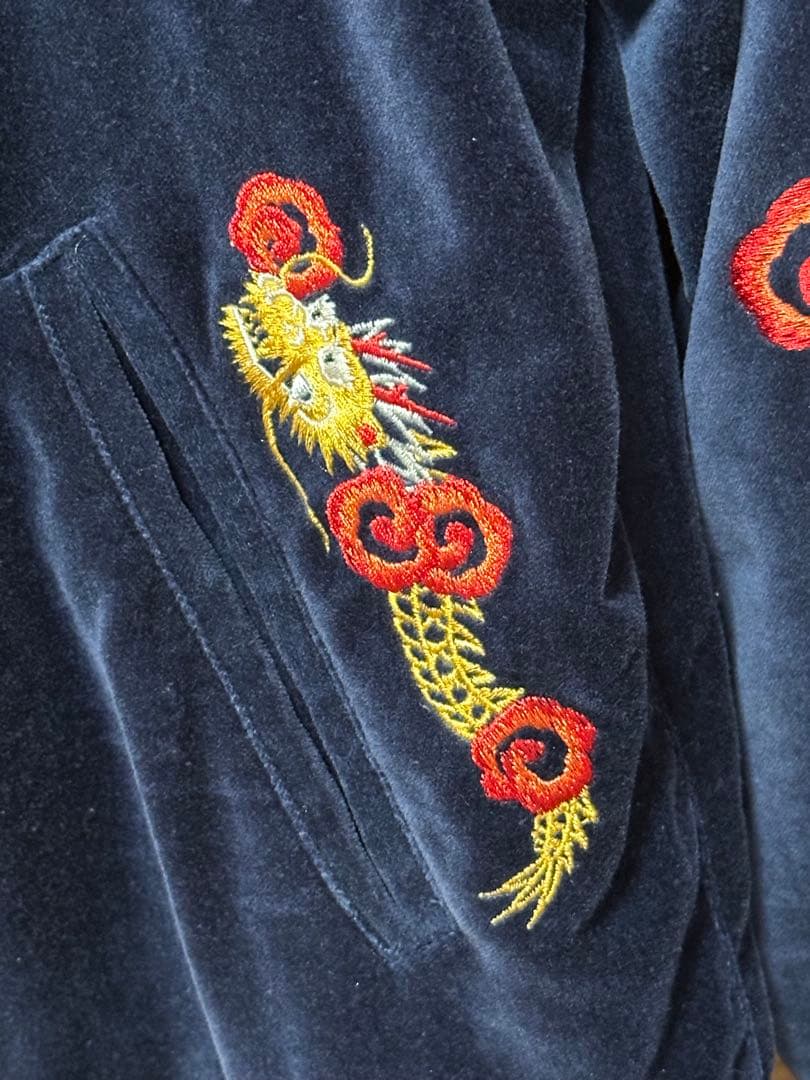スーベニアジャケット スカジャン 別珍 ネイビー 東洋 gold