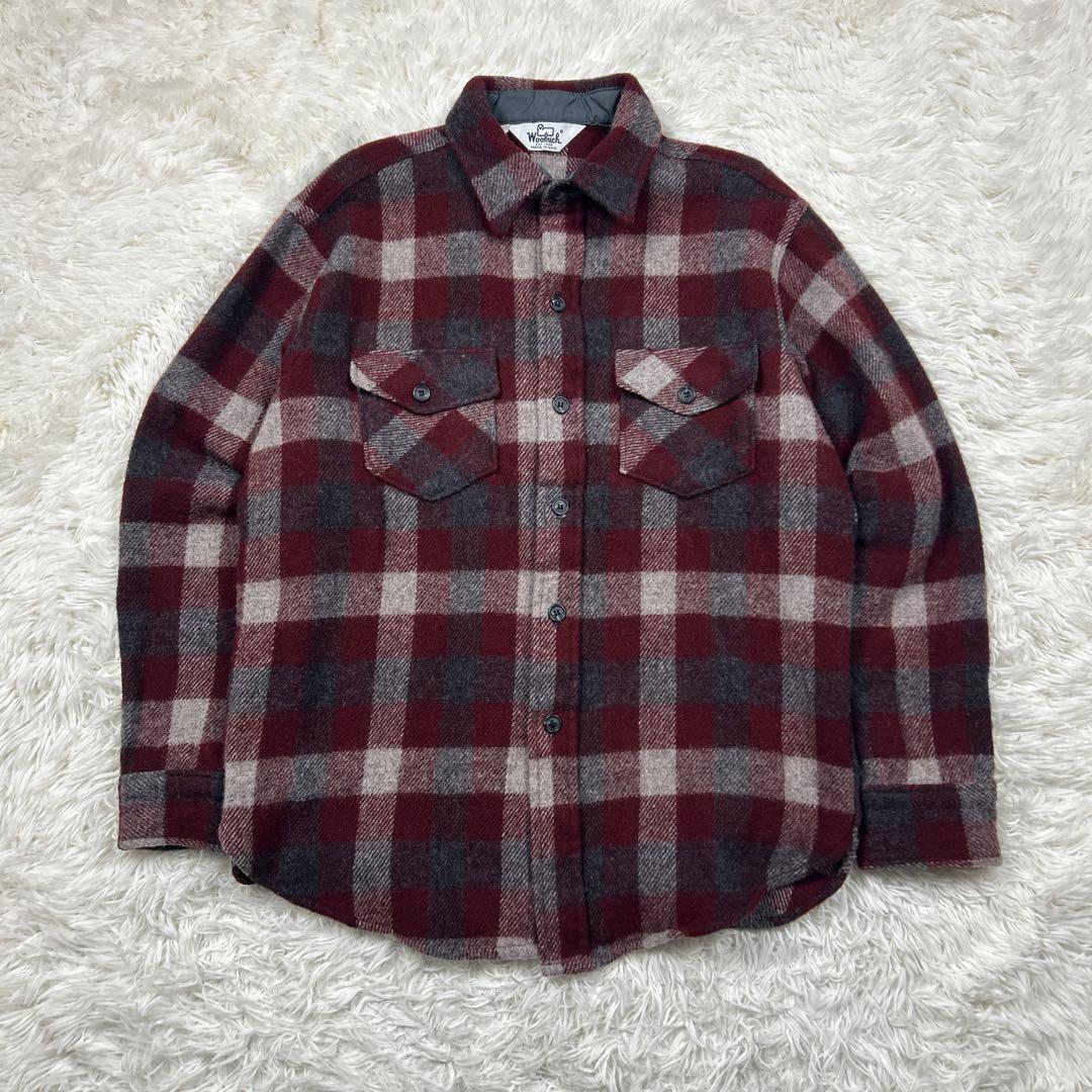 70s 白タグ　美品　ウールリッチ　CPOシャツジャケット　バッファローチェック