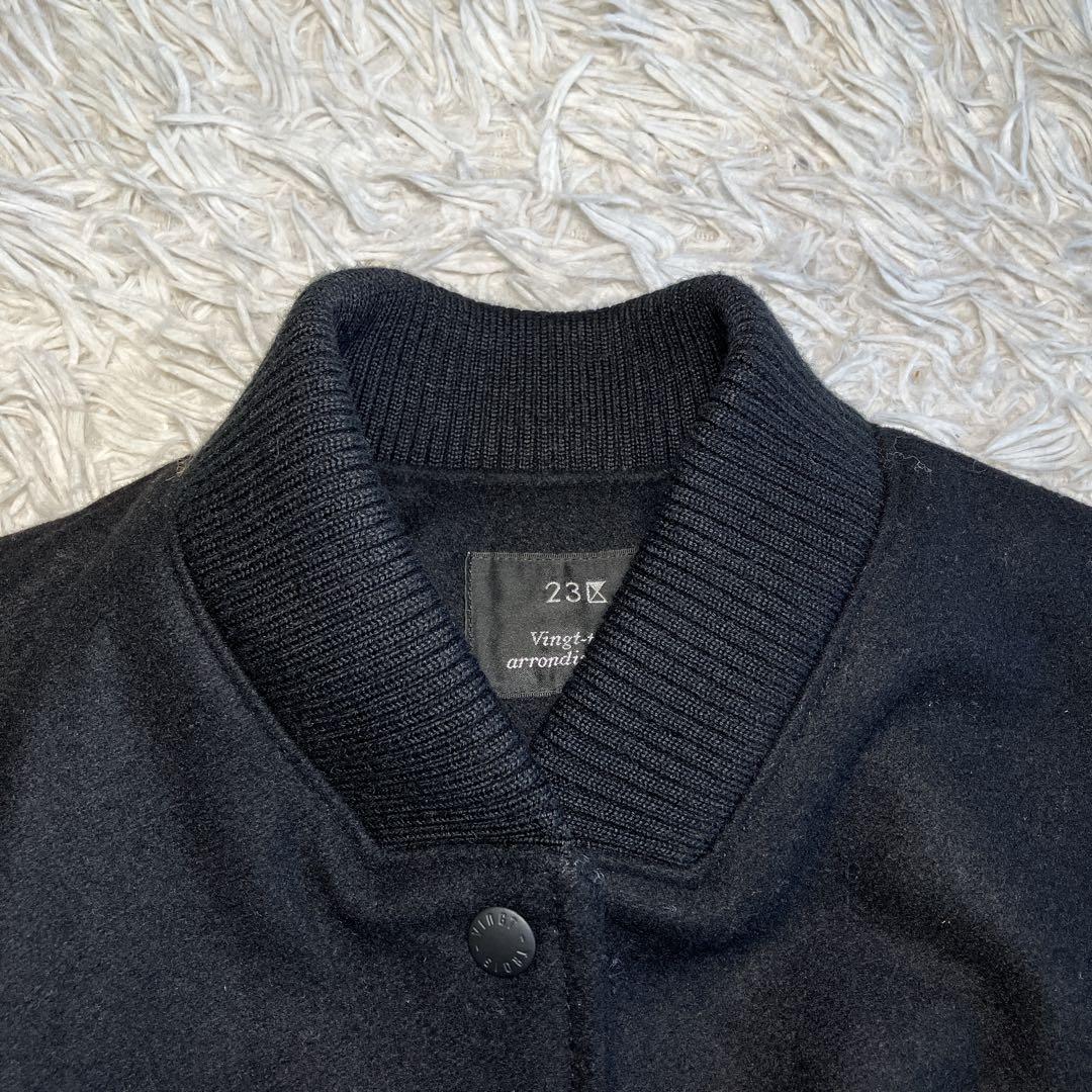 23区 ブルゾン ラムレザー コンビスタジャン ウール混 レザージャケット