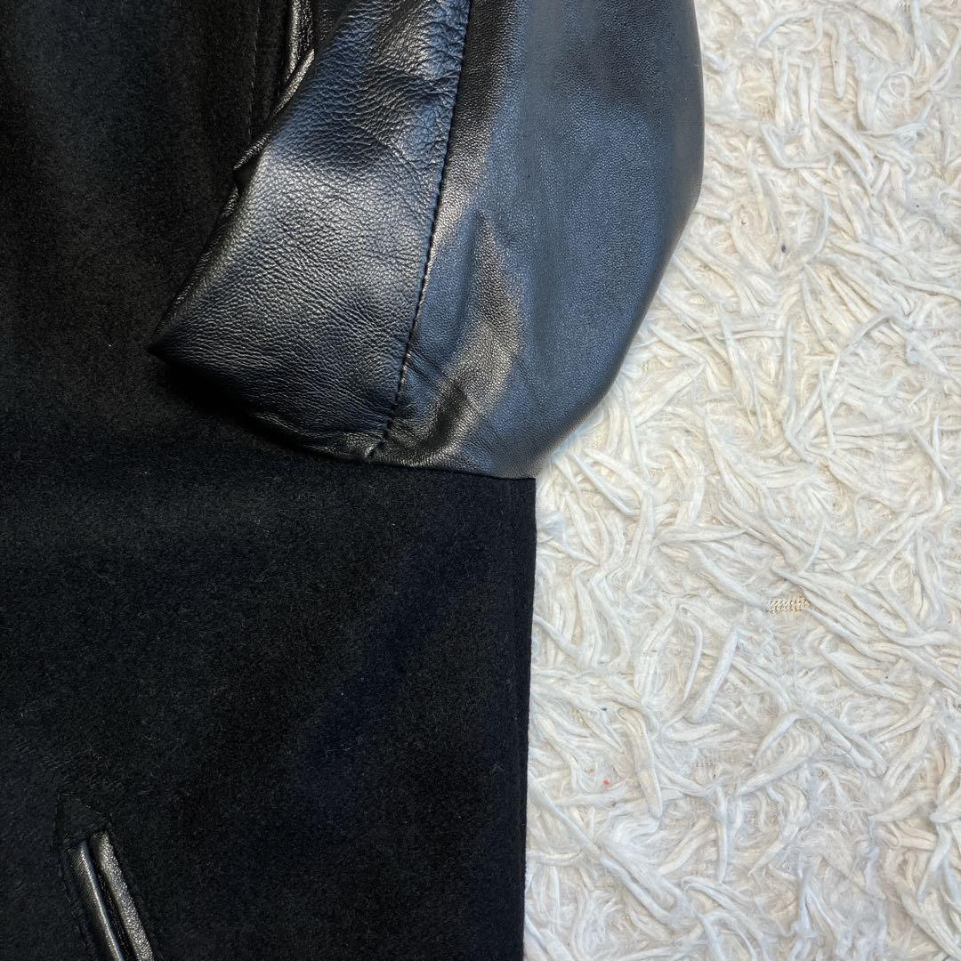 23区 ブルゾン ラムレザー コンビスタジャン ウール混 レザージャケット