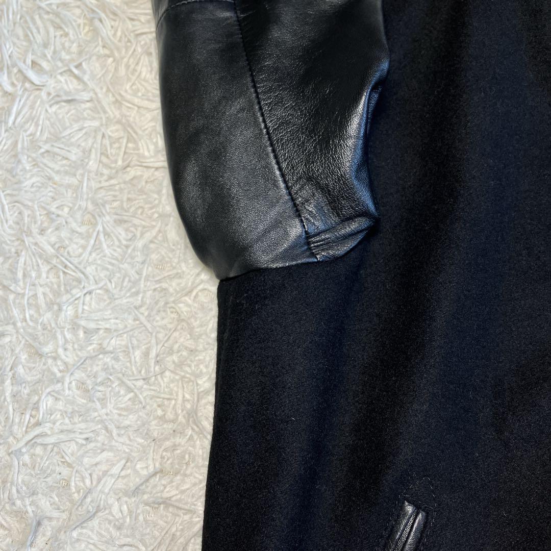 23区 ブルゾン ラムレザー コンビスタジャン ウール混 レザージャケット