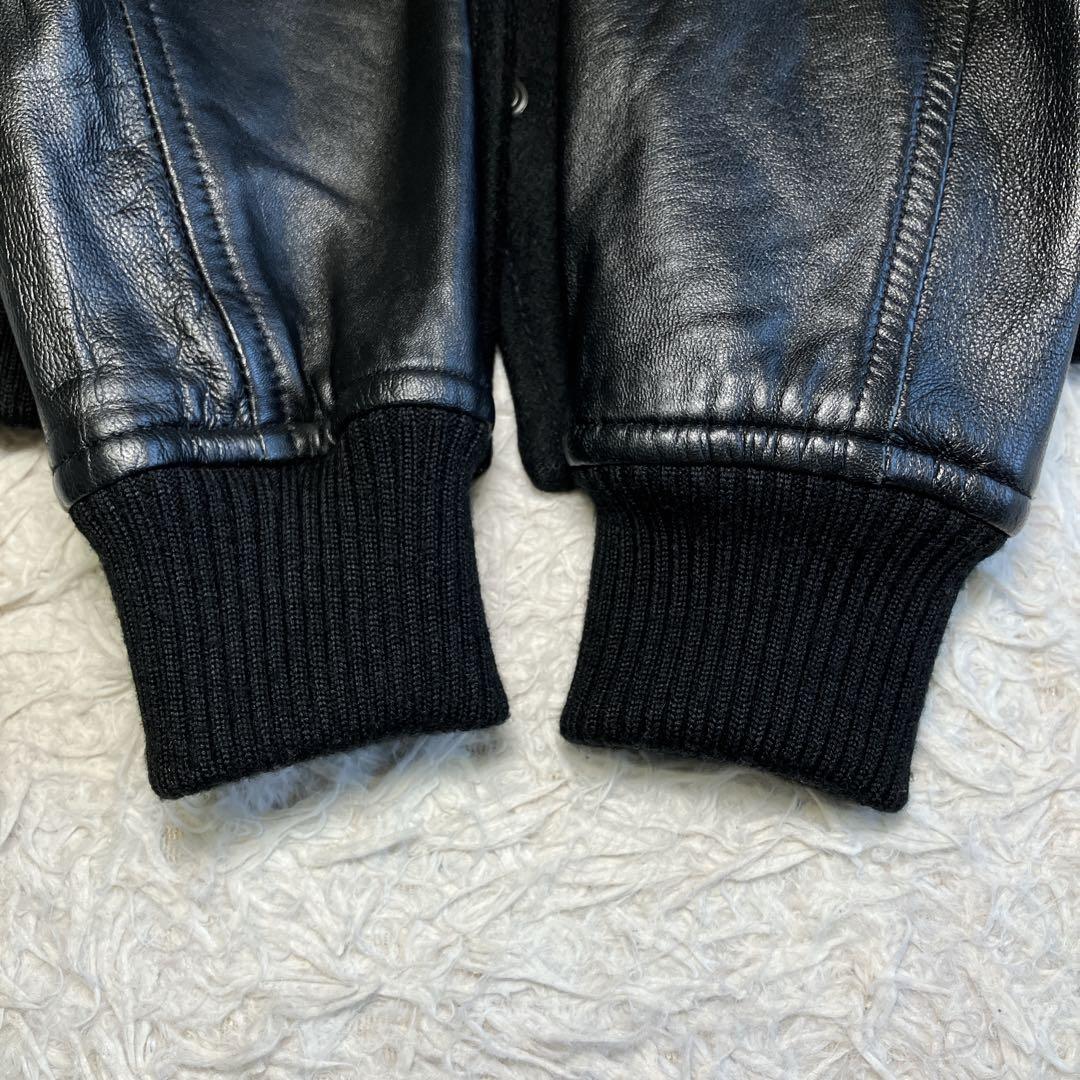 23区 ブルゾン ラムレザー コンビスタジャン ウール混 レザージャケット