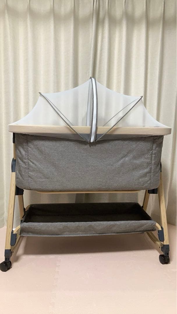 HZDMJ ベビーベッド ・添い寝　グレー