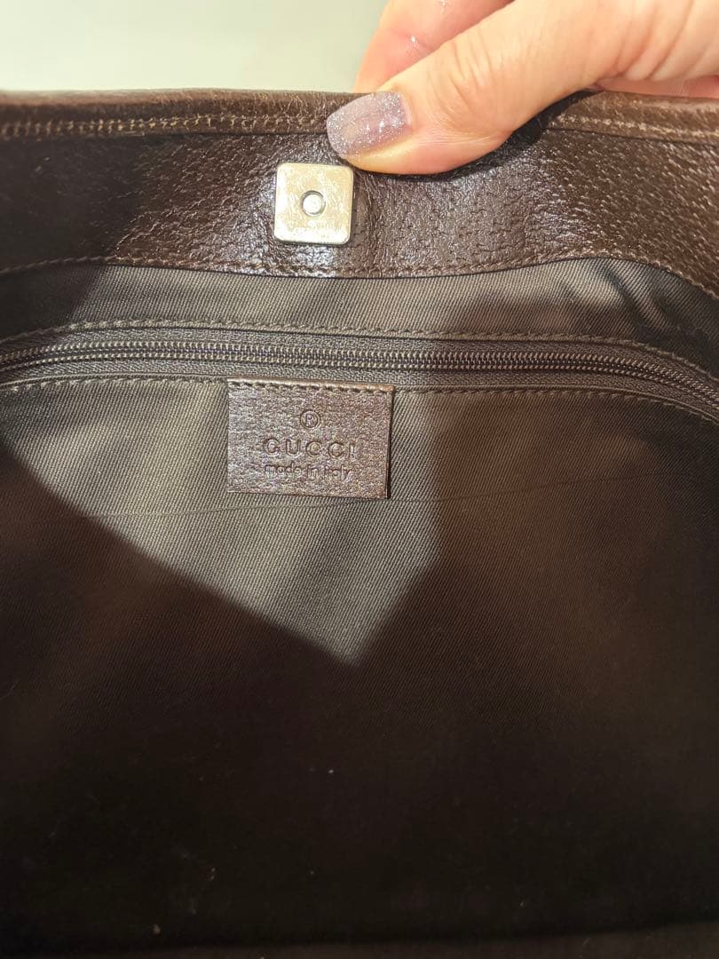 GUCCI ベージュ ブラウン ハンドバッグ