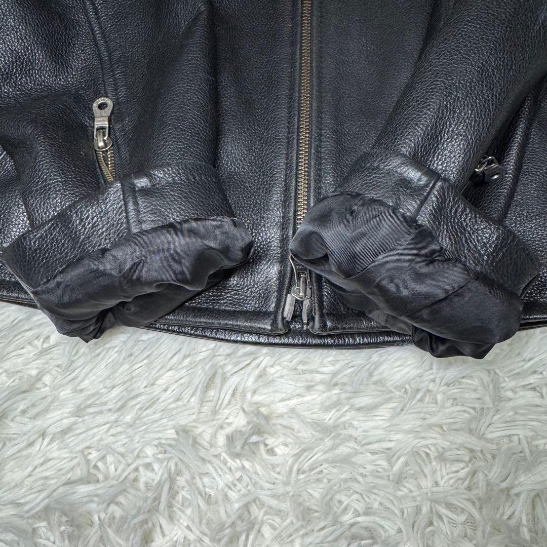 ☆Harley-Davidson レザージャケット シングルライダース 刻印ロゴ