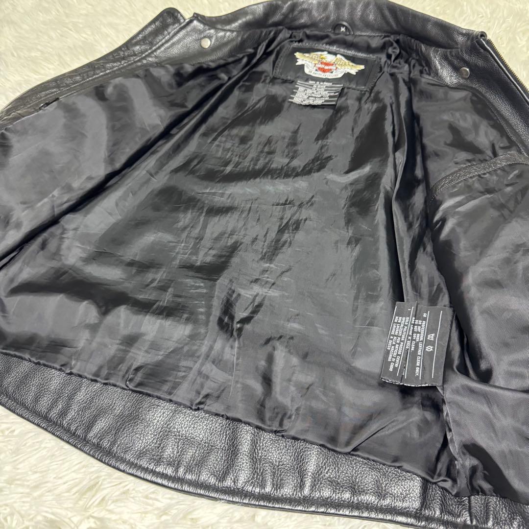 ☆Harley-Davidson レザージャケット シングルライダース 刻印ロゴ