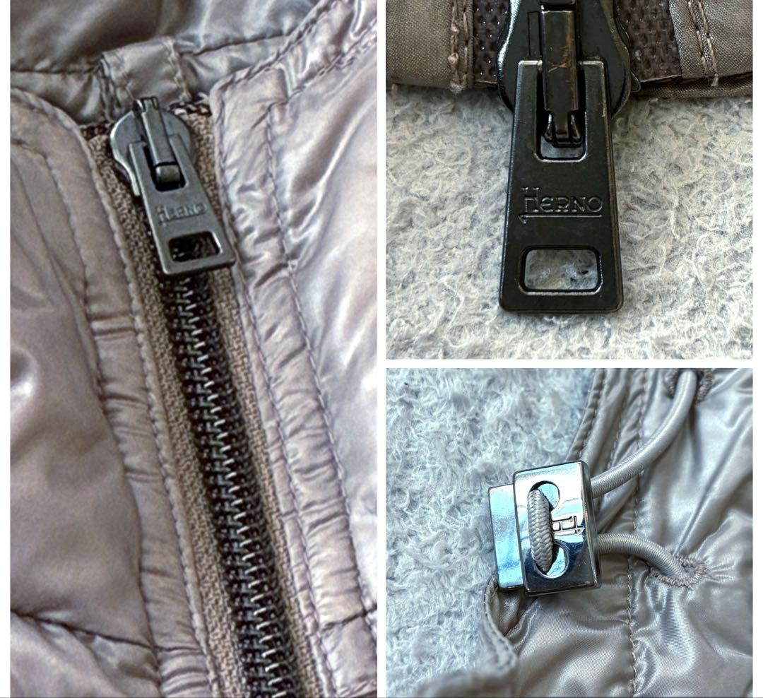 HERNO ヘルノ ダウンベスト フード ベージュ　42