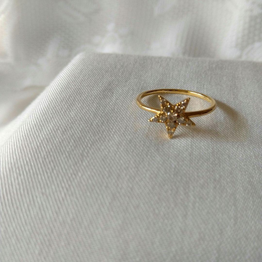 【うーしゃん】 シャンパンカラーダイアモンド 18KYGスターリング