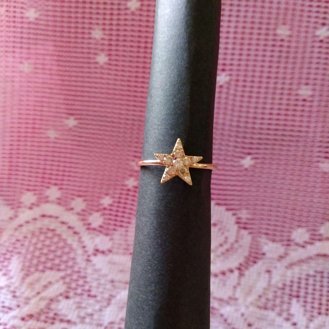 【うーしゃん】 シャンパンカラーダイアモンド 18KYGスターリング