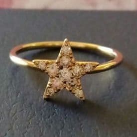 【うーしゃん】 シャンパンカラーダイアモンド 18KYGスターリング