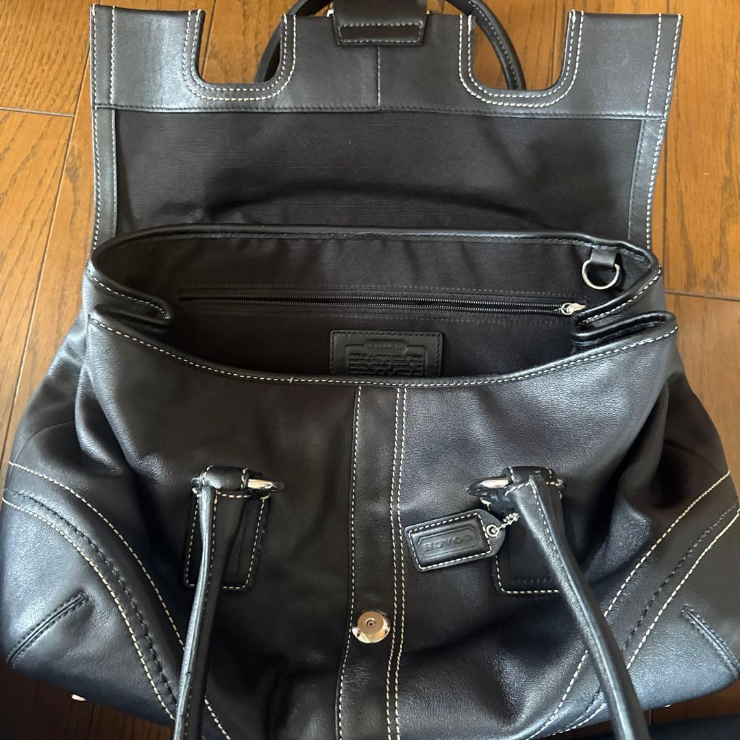 正規品 コーチ coach ハンドバック トートバッグ オールレザー　 黒