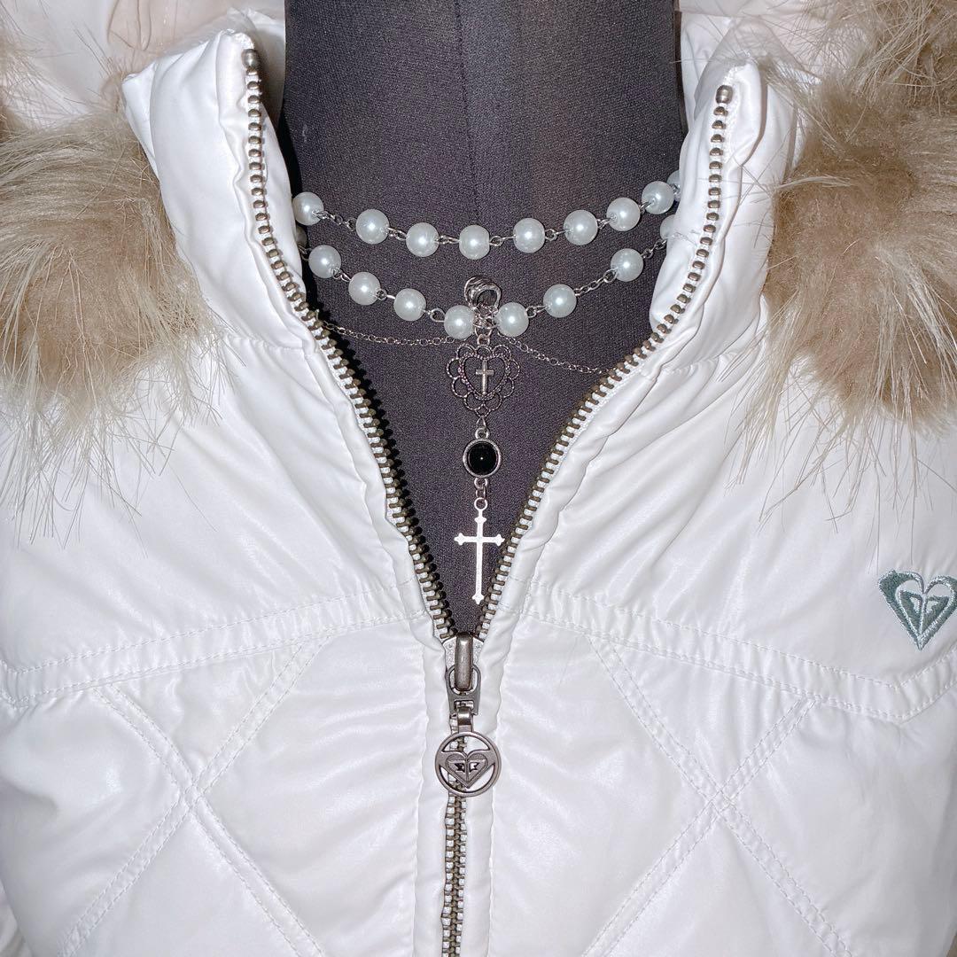 平成ギャル y2k ファーダウンジャケット 光沢　グランジ 平成女児 NANA