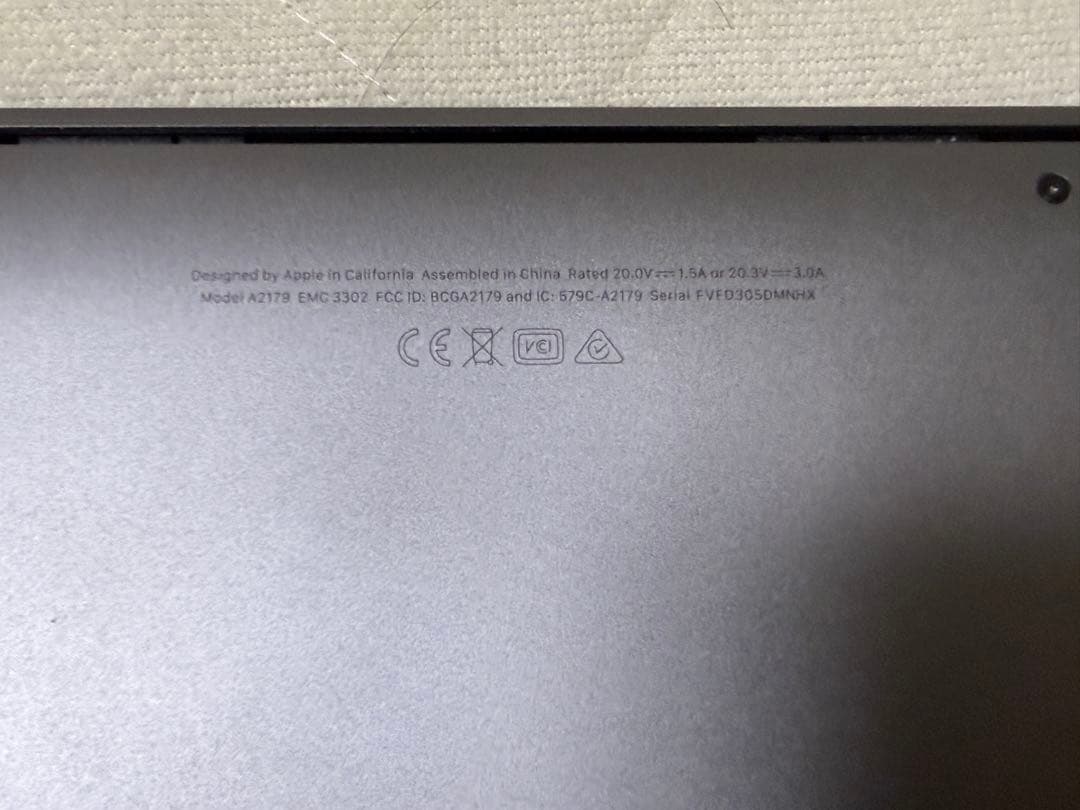 MacBookAir 2020年 メモリ16GB SSD256GB