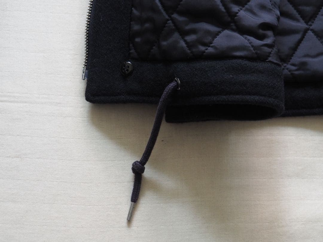 A.P.C. ネイビー ウールボア襟ジャケット