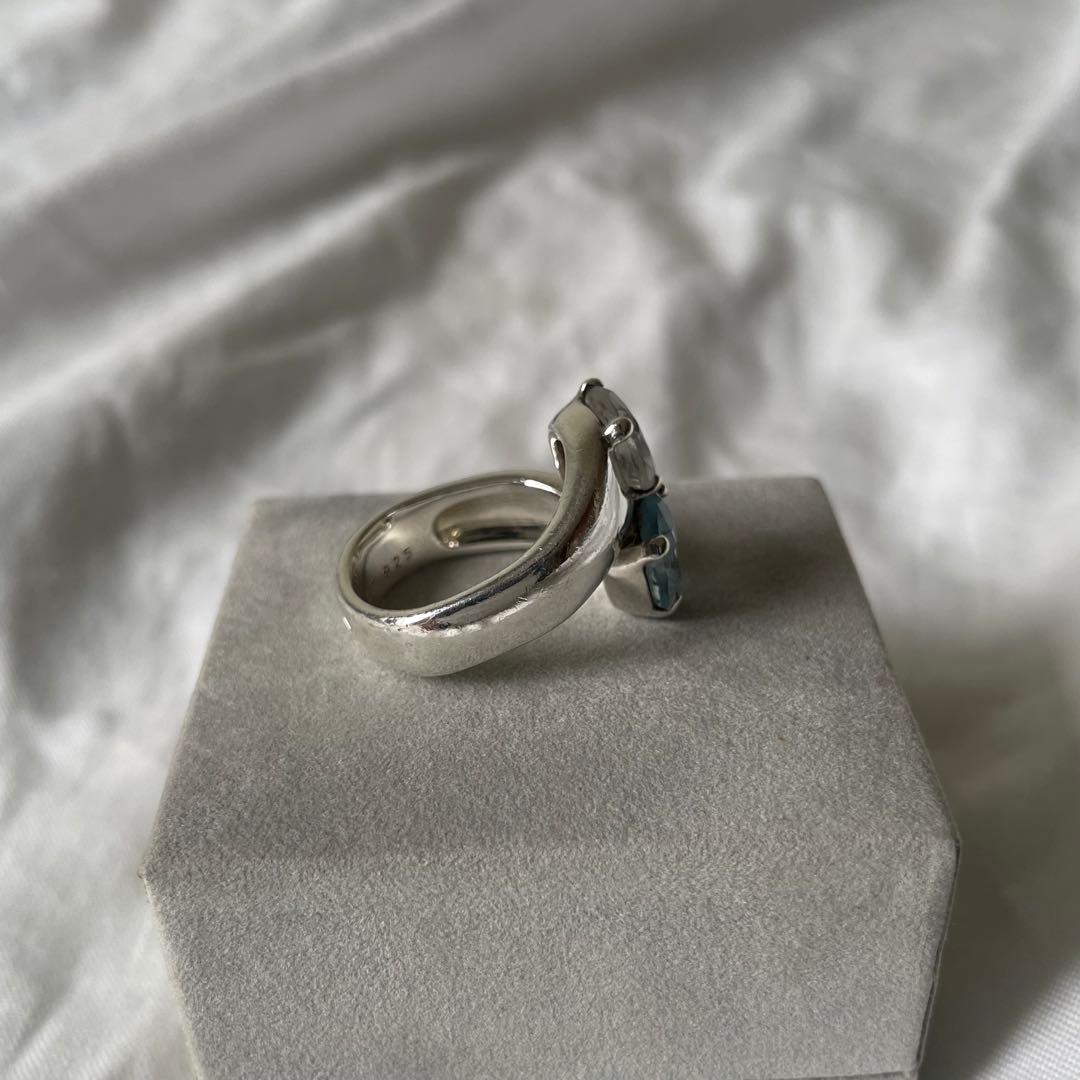 エルメス　アクアマリン　リング　HERMES ヴィンテージ　ストーン　57