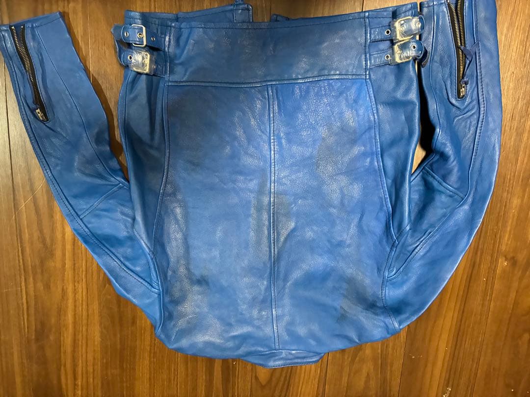 Schott ダブルライダースジャケット L 青