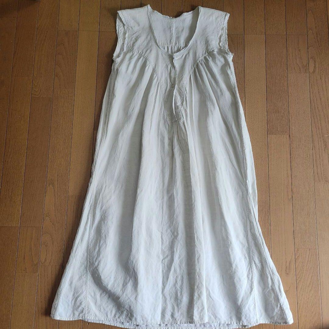 フランス　アンティーク　ワンピース　リネン　B
