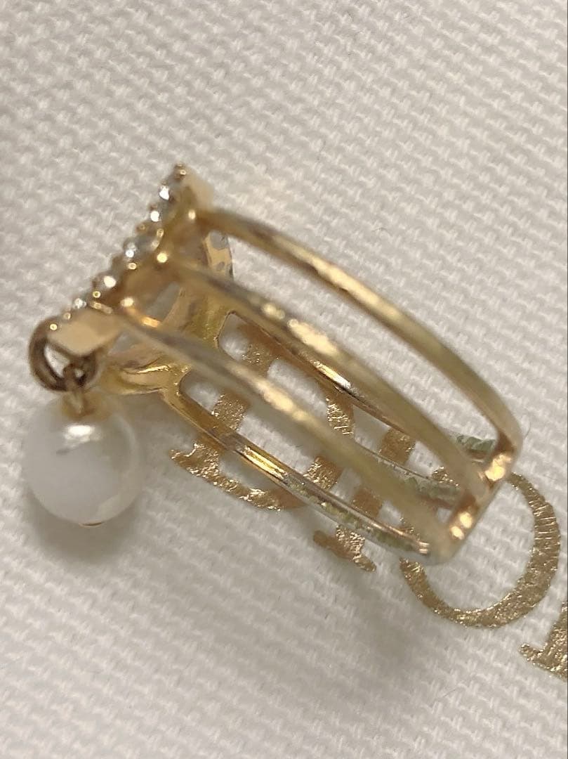 Dior パールリング　指輪　Mサイズ　ショッパー箱付き