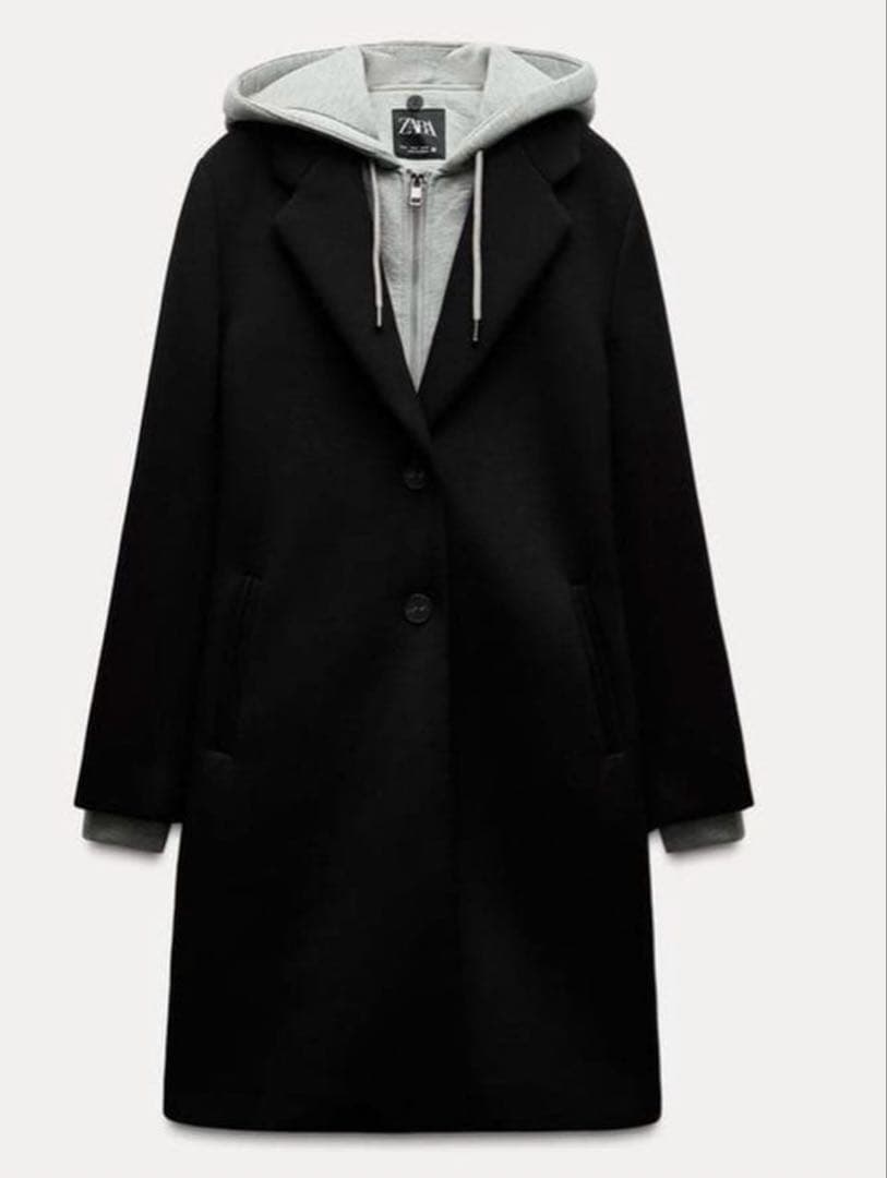 【ほぼ未使用】ZARA 2WAYフード付きチェスターコート